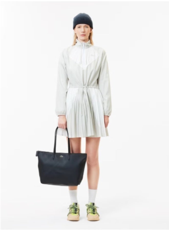 Lacoste bag Women's L12.12 Concept Fashion Versatile Large Capacity Large Size Zipper Handheld Shoulder Bag Tote Bag Large Black 45cm * 30cm * 12cm - Image 4